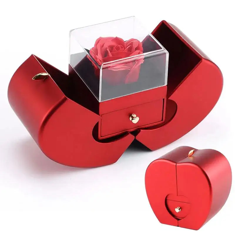 Wholesalers Christmas Gift Red Apple Jewelry Box Necklace Eternal Rose for Girl Mother'S Day New Year Valentine'S Day Gifts